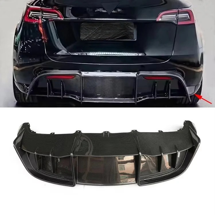 Dry Carbon Fibre Rear Bumper Diffuser for  Model Y 2021-2023 Rear Bumper Spoiler Rear Lip